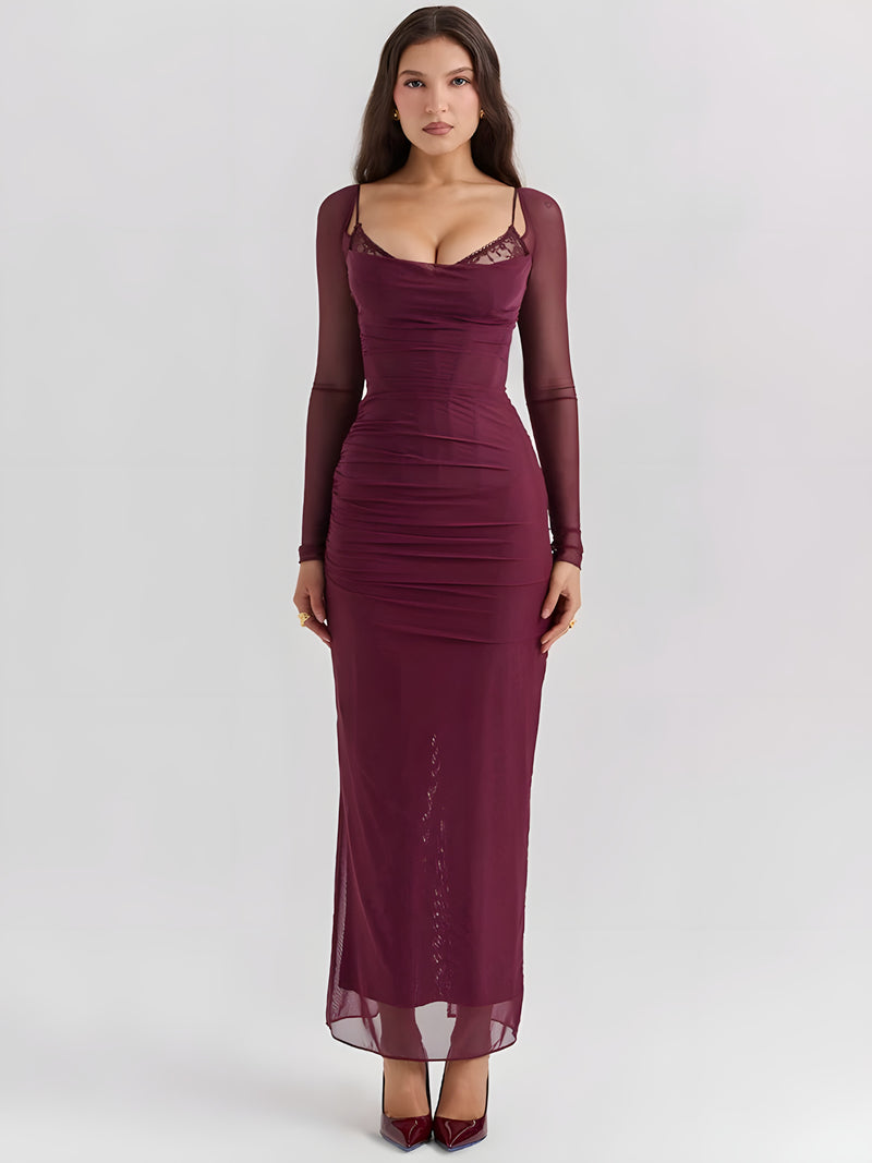 Vestido Eleganza Bordeaux