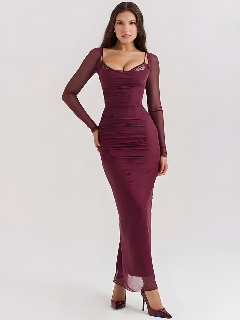 Vestido Eleganza Bordeaux